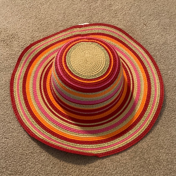 pink and orange stripes sunhat